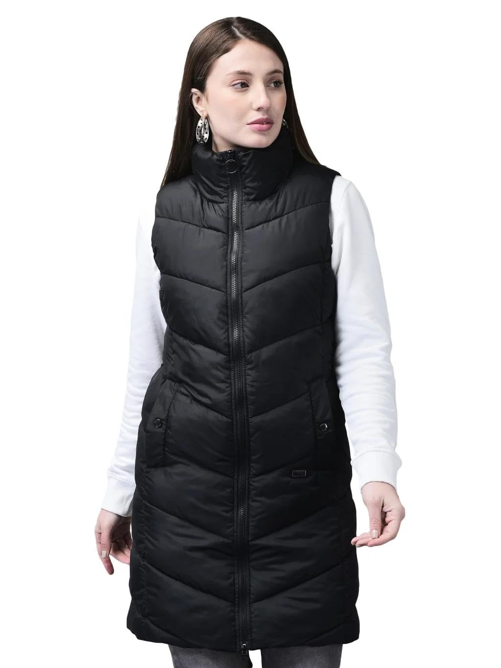 woods Women’s Black Quilted Sleeveless Lightweight Polyester Winter Outerwear with Full Zip, Stand Collar, Adjustable Drawstring, and Pockets for Cold Weather Casual Wear-picture-18