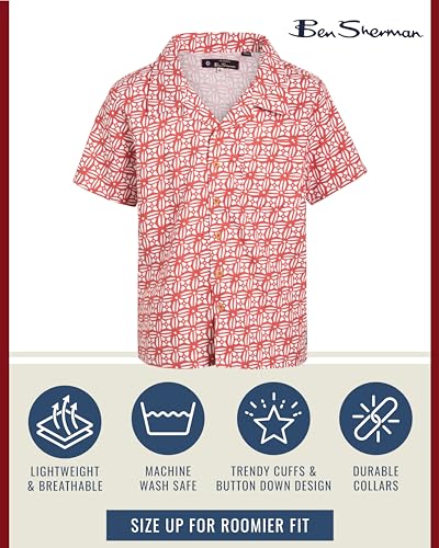 Ben Sherman Boys' Linen Shirt - Casual Short Sleeve Button Down Collared Shirt (Size: 8-18)2