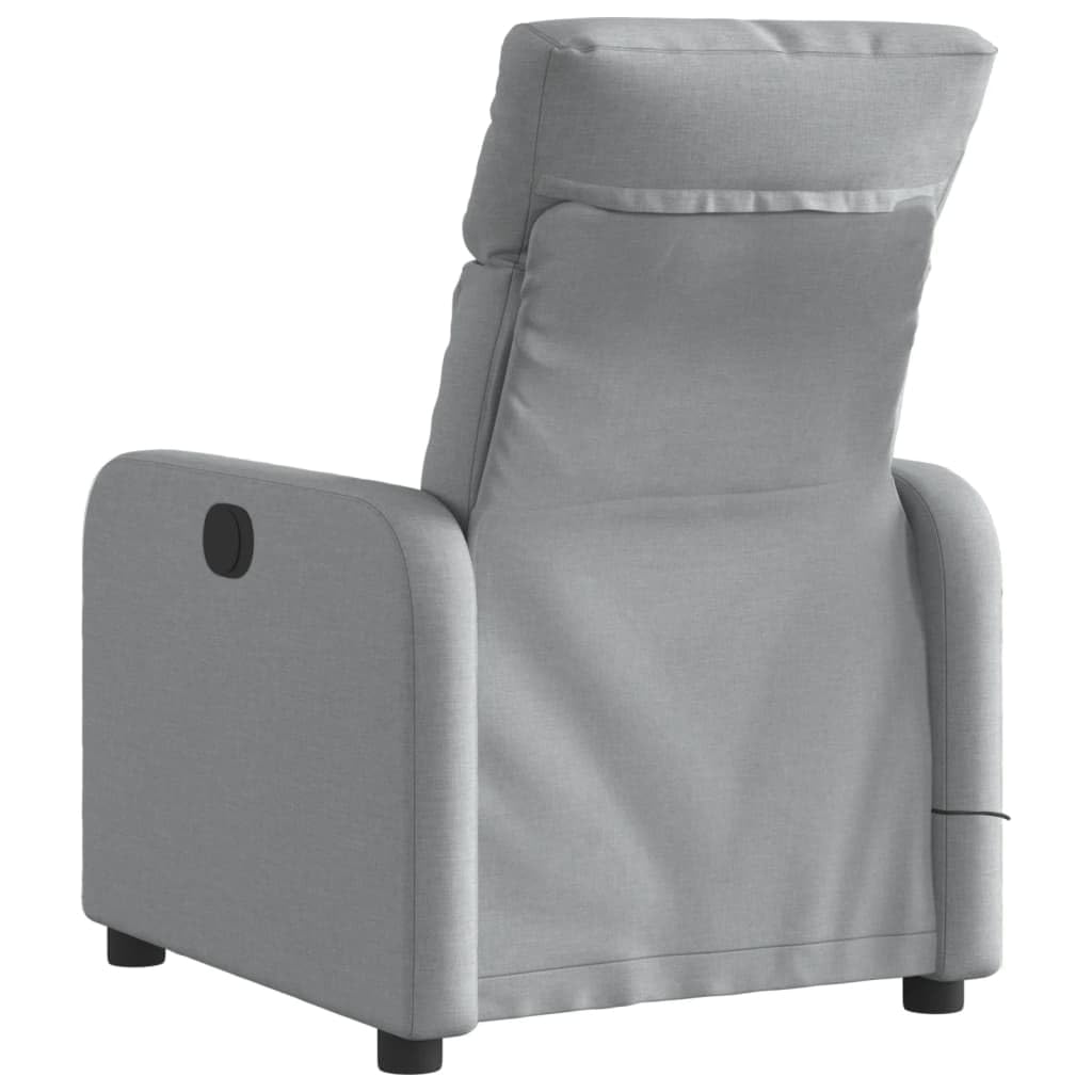 vidaXL Sillón reclinable de Masaje eléctrico Tela Gris Claro