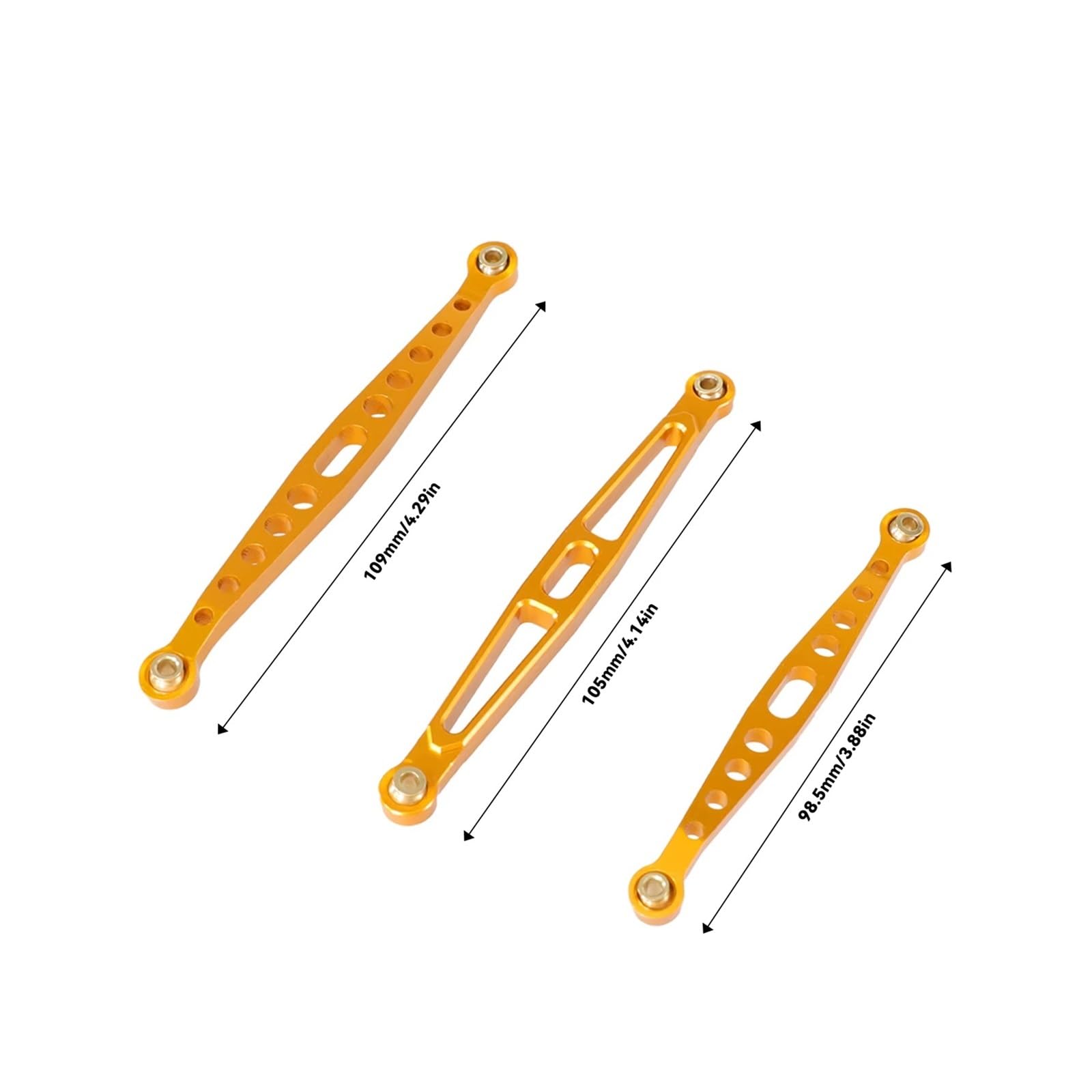 RC Car Accessories for SCY for JJRC 16101 16102 16103 16104 16106 16201 1/16 Metal Upgrade for Swing Arm Steering Cup Connecting Rod Set RC Car Parts(Yellow)