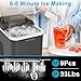 Oritouchpop Ice Makers Countertop APP Control Smart Ice Machine Portable Ice Maker with Self-Cleaning Function 6 Minutes 9 Bullet Ice WiFi Remote Control for Home Camping