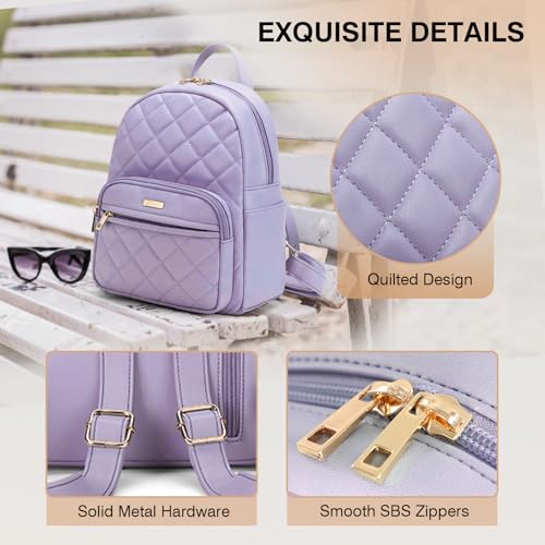 Image of Marvolia Mini Backpack Vegan Leather Small Backpack, Purple | Fashion Backpack Purse, For Women, For Travel Work Shopping