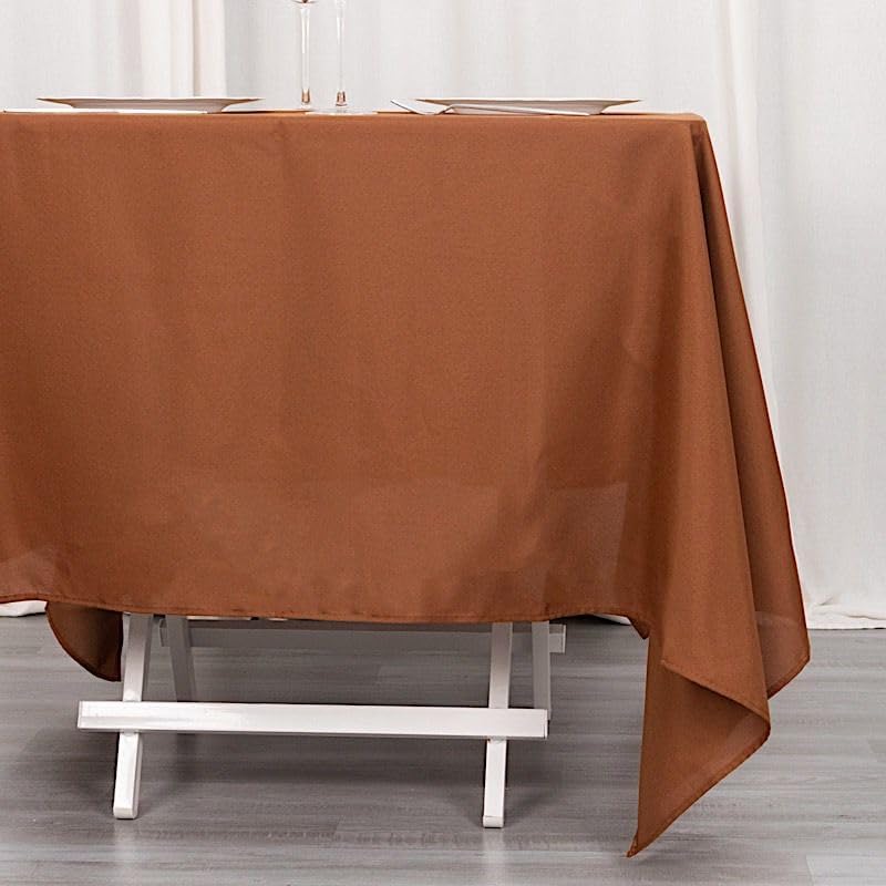 Miniatura 8 de Balsa Circle Mantel cuadrado de poliéster marrón canela de 70 x 70 pulgadas para bodas, fiestas, catering, cocina, comedor, eventos