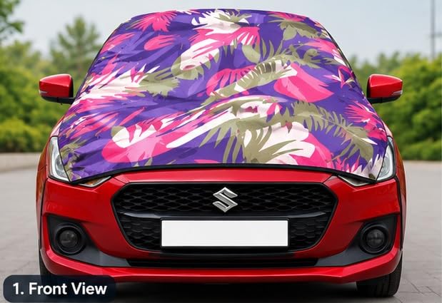 Image of Waterproof, Half Car Body Cover All Weather Protection Half Car Cover Outdoor Uv Protection Waterproof Cloud Print Universal for carBolero Camper 4WD PS BS3