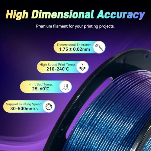 Image of FLASHFORGE Chameleon Rapid PLA Filament 1.75mm Nebula Purple, PLA Color Shift High Speed 3D Printer Filament, Max 500mm /s Fast Printing, Display Shimmering Effects from Various Angles and Light