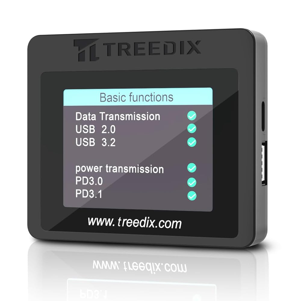 Treedix USBケーブルチェッカー テスター 断線/抵抗値/機能/eMarker検知 Type-C Micro-B Mini-B Lightning対応