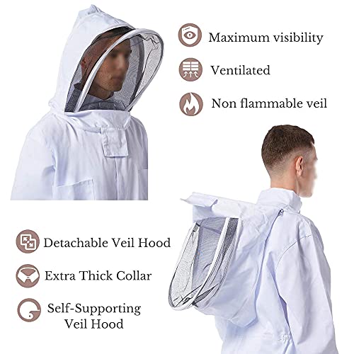 Imker-Anzug mit Ziegenleder Imker-Handschuh, Ganzkörper-belüfteter Bienenzüchter, Schutzanzug, Bienenzucht… – Bild 4