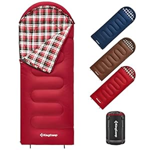 KingCamp Schlafsack Outdoor Baumwolle Warmer Deckenschlafsack Tragbar Leicht 3-4 Jahreszeiten Camping Schlafsack 300g…