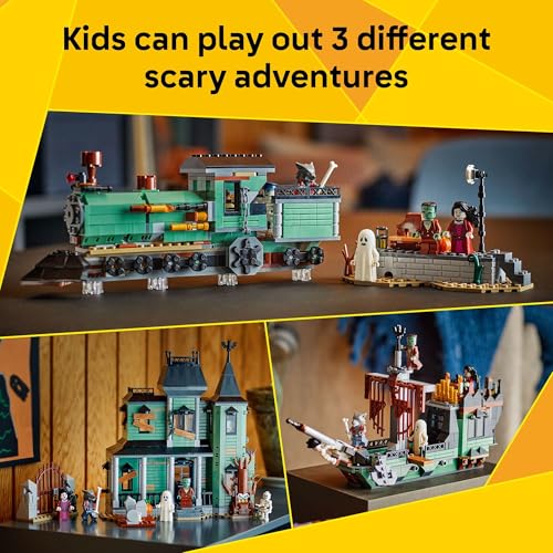 LEGO Creator 3 in 1 Haunted Mansion Building Toy for Kids - Halloween Building Blocks & Learning Toy for Girls & Boys, Ages 9+ - Build a Haunted House, Train, or Ship - Gift for Birthdays - 31167 - image 3
