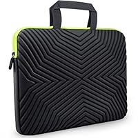 Tizum Laptop Sleeve with Handle, Protective Case, Cover, Bag for up to 15.6″ Laptop/ MacBook | Ultra Slim | Shockproof with Foam Protection for Office/ Travel | for Men & Women | Black