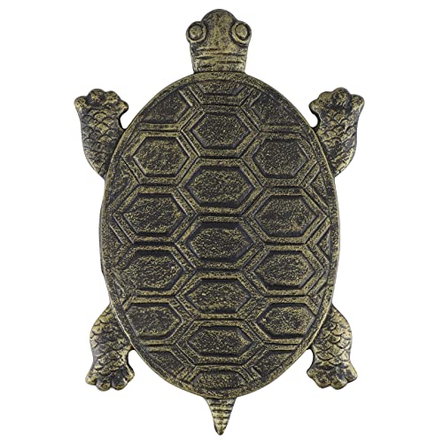 MDLUU Turtle Stepping Stone, Cast Iron Flagstone, Decorative Tortoise Stepping Stone for Garden Walkway, Flower Bed (Bronze)