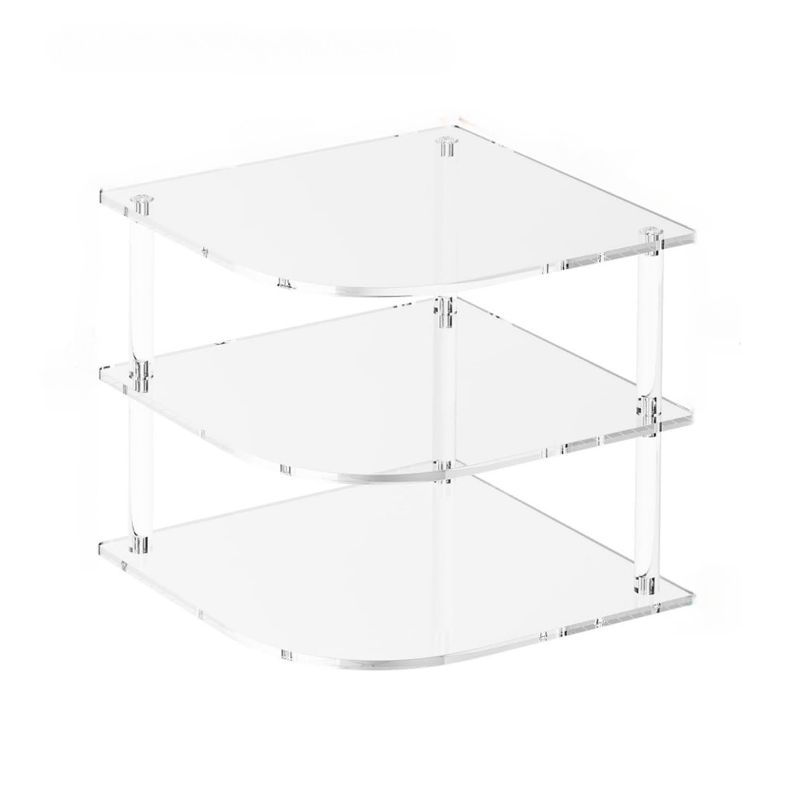 Kalttoy Resistant Acrylic Cabinet Storage Shelf 3 Tiers Corner Organiser for Flat Plates Bowls Space Saving Solution Kitchen Countertop Storage