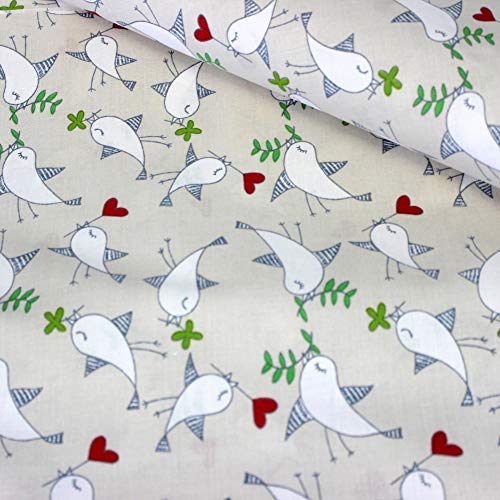 Pingianer 11,99 €/m Uccello 100% cotone tessuto