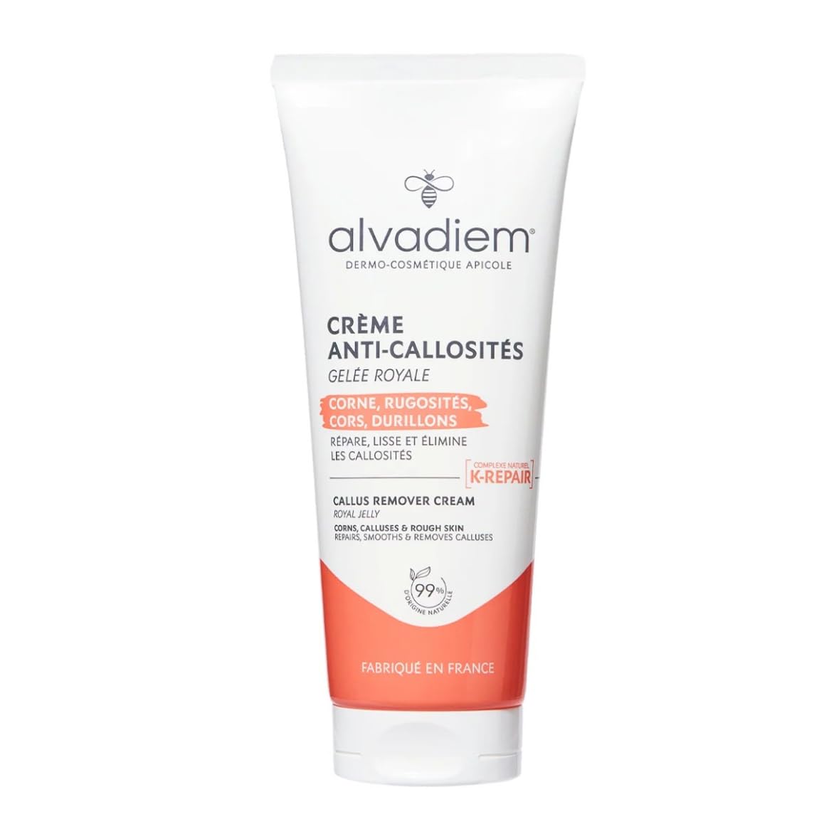 ALVADIEM Anti-Callus Cream 75 ml with Royal Jelly – Keratolytic Foot Care for Calluses, Hyperkeratosis & Hard Skin – Suitable for Sensitive Skin – Made in France