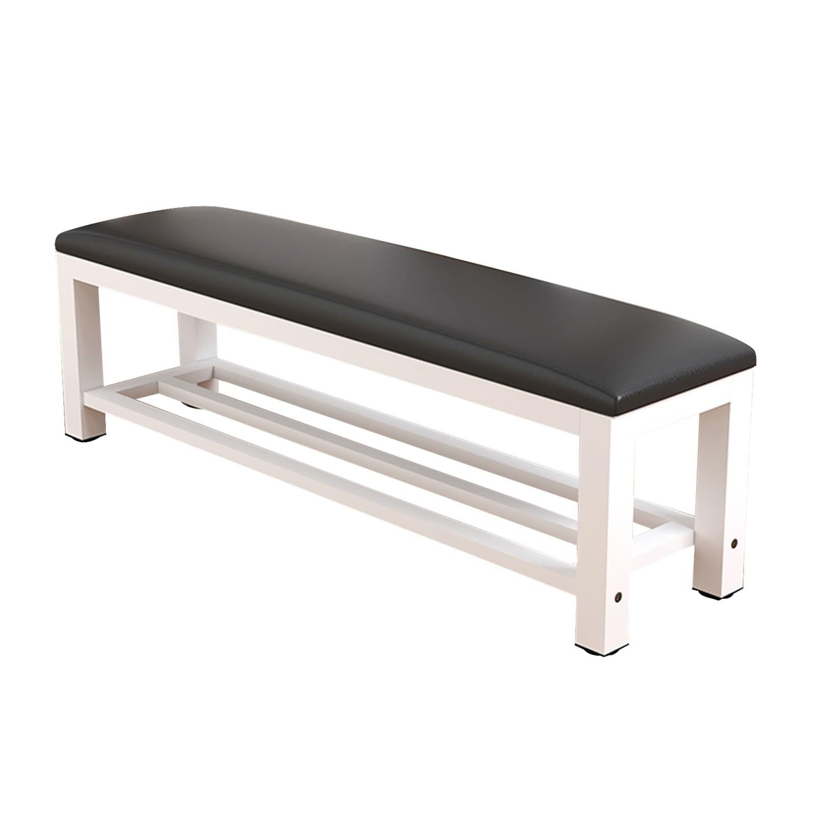 Banc à chaussures 180 cm blanc rembourré avec étagère