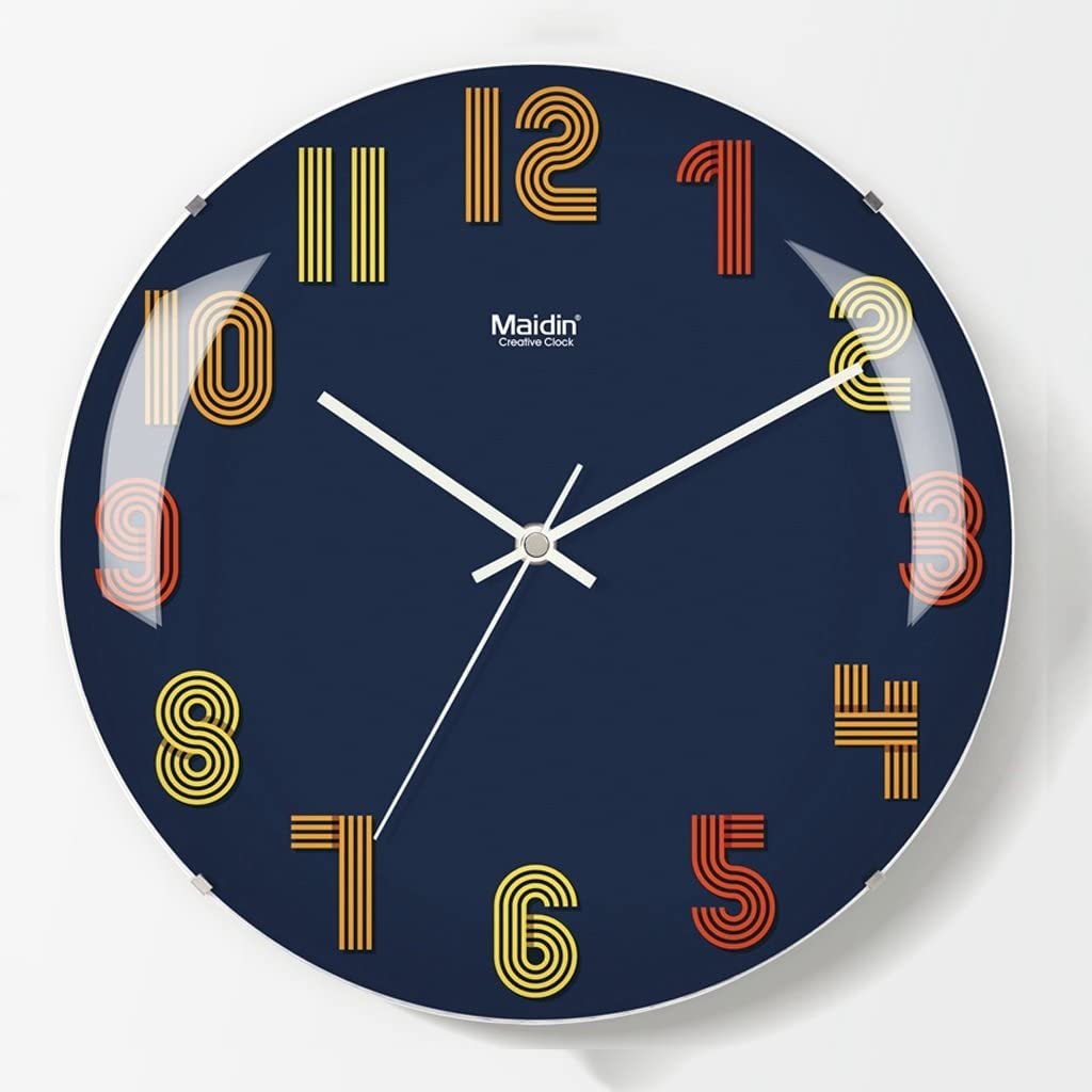 Horloge murale de restaurant et salon en verre moderne de 18,5-31cm