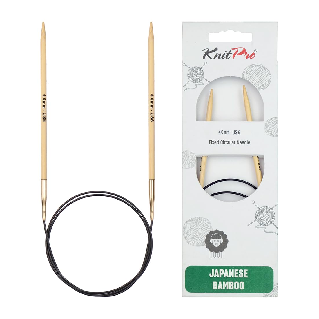 KnitPro Bamboo Fixed Circular Needles 16" (40cm) | 4.00mm
