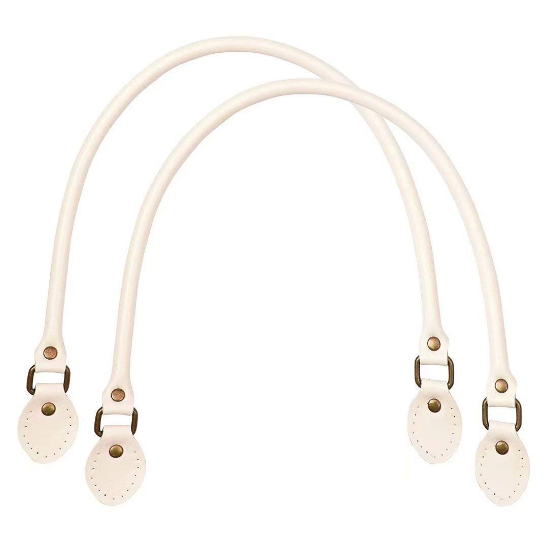 Creatwls 2pcs 40 cm Cowhide Leather Purse Handles Leather Bag Handles, Purse Strap Replacement Bag Holder for Bag Straps Replacement Accessories