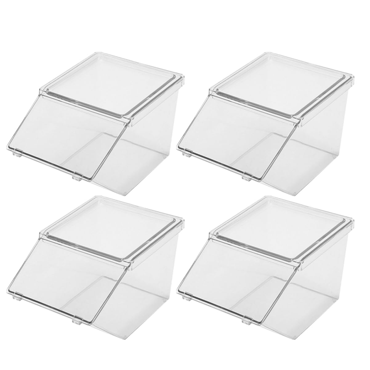 FELTECHELECTR Stylish Tea Bag Storage Box Set 4pc Acrylic Tea Bag Organizer Tea Bag Box Organiser Sugar Packet Holder Coffee Station Organizer Space-saving for Kitchen