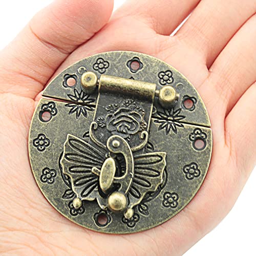 Image of Vintage Password Padlock Antique Bronze Zinc Alloy Lock Latch Hasp for Jewelry Box, Cabinet