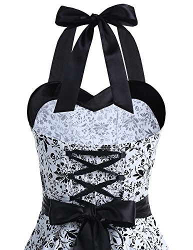 Image of DRESSTELLS Women's Vintage 1950s Cocktail Dress, Retro Tea Party Halter Swing Dresses