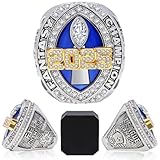 Officentra Fantasy Football Ring 2025 with with High-Grade Gift Box League FFL Champion Trophy Rings Premium Award for Winner (2025-Blue, 11-C65MM)