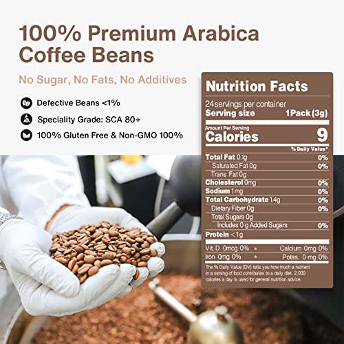 Saturnbird Specialty Coffee Instant Cold Brew, Light Roast, 100% Arabica Powder, Enjoy Hot/Cold, 24 Single Serves For Camping Traveling Home Office(No.1) #TOP2