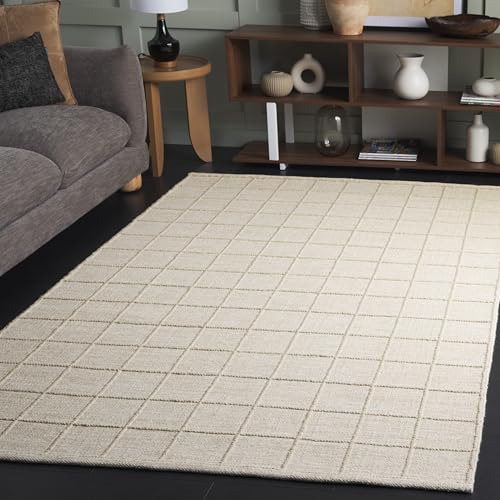 Tapete decorativo beige 183x91 cm hecho a mano en lana miniatura 1