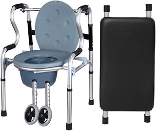 ZLJ ayudas para Caminar ayudas para Sentarse y Caminar Cómoda Silla de Inodoro Andador Rueda de cinturón con Asiento Caminar por el pasamanos Silla de baño Ayuda para Caminar