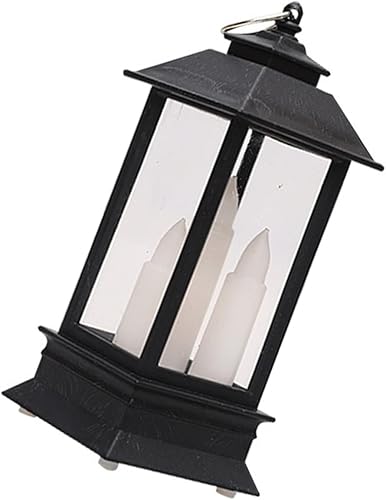 OSALADI Eid - 1 mesa de decoración con efecto decorativo con llama Navidad vintage negro fiesta musulmán LED para interiores árbol de noche de