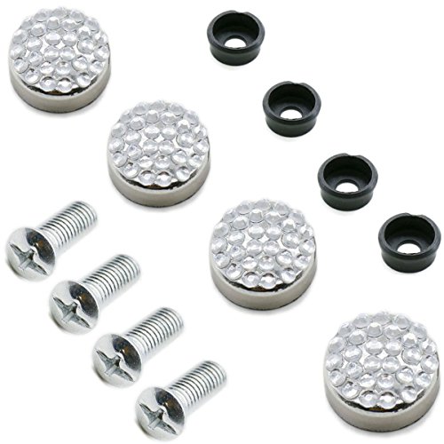 Armertek Ice Out Diamond Bling Crystal Rust Resistant License Plate Frame Screws Fasteners Ultimate Kit Domestic Standard Bolts