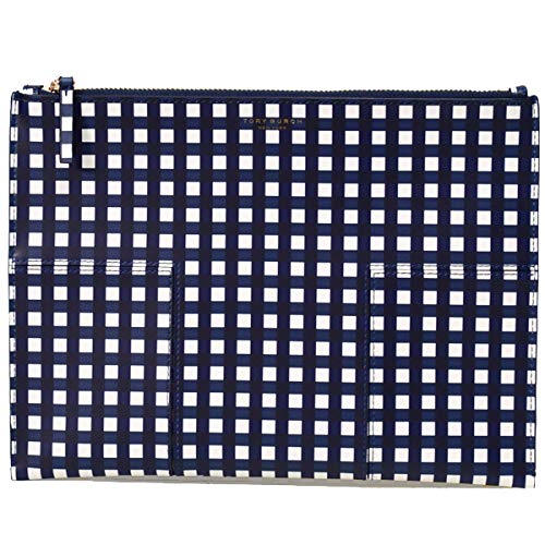 トリーバーチ クラッチ TORY BURCH  レザー ブロック Ｔ トラベル チェック柄 ロゴ ミディアム ポーチ クラッチバッグ 小物 ロイヤルネイビーチェック 66282 518g50aHiyL.jpg
