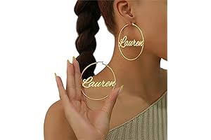 Personalized Name Hoop Earrings: Custom Engraved Name Earrings, 60mm Hoops for Women