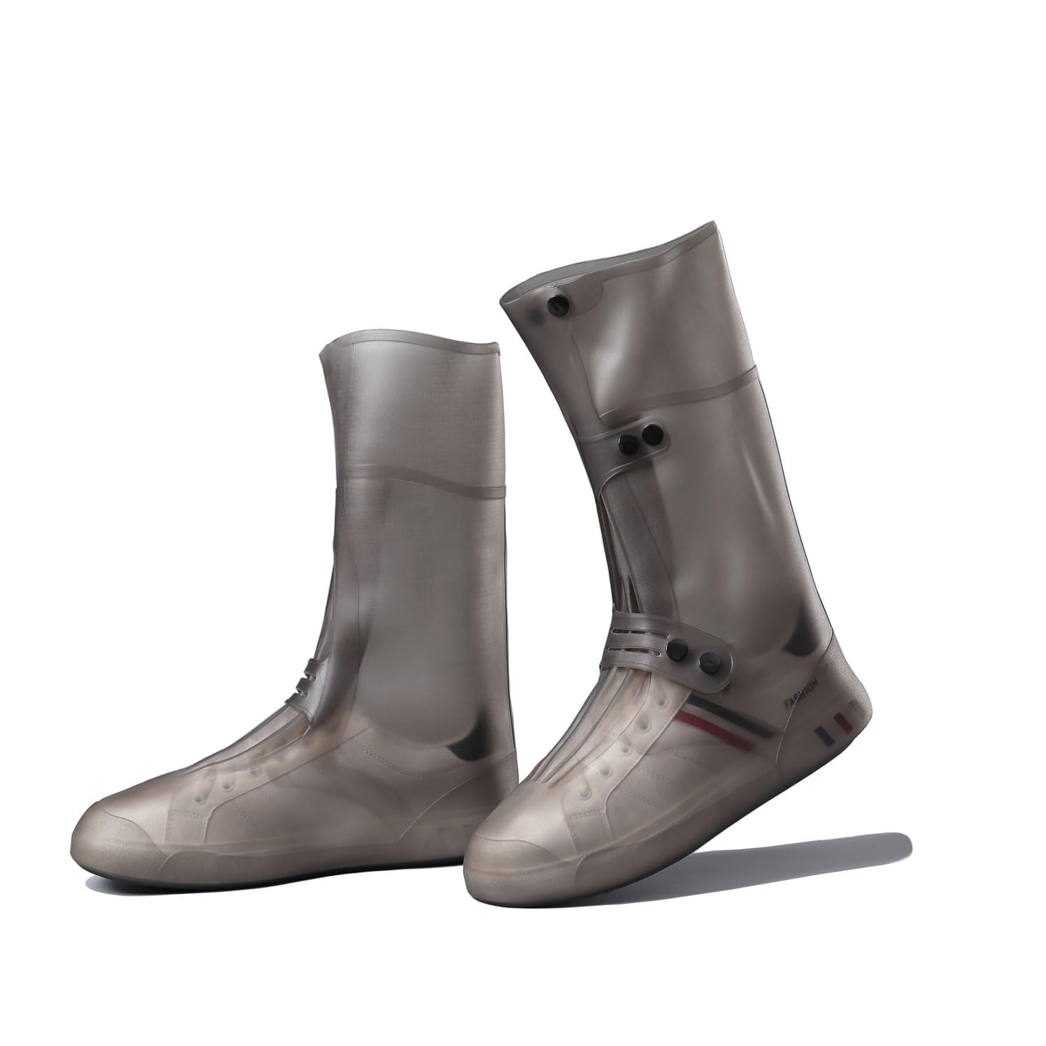 Massmot 13 inch Tall Silicone Shoe Cover Waterproof, Double-Breasted Waterproof Layer Shoes Cover for Rainy Season, Anti Slip and Wear-Resistant, Reusable Non-Slip Shoe Rain Cover