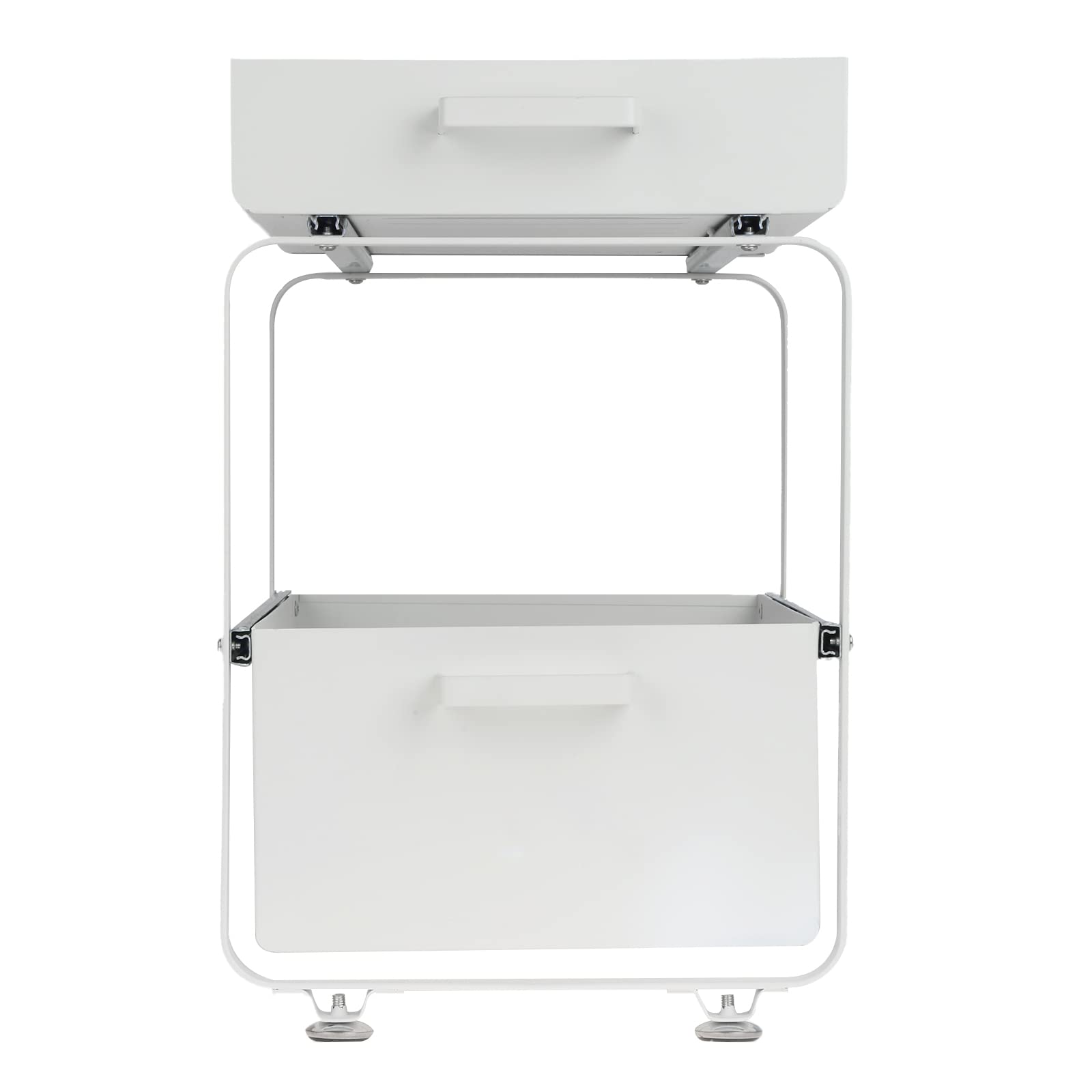 HUOLE Organizer Sottolavello Portaoggetti con Cestelli Scorrevoli Estraibili, Per l'interno di Pensili,Armadi,Scaffali,Piani lavoro,Scrivanie.Per Casa,Ufficio,Bagno,Cucina-40 * 25,5 * 39,5 cm-bianco