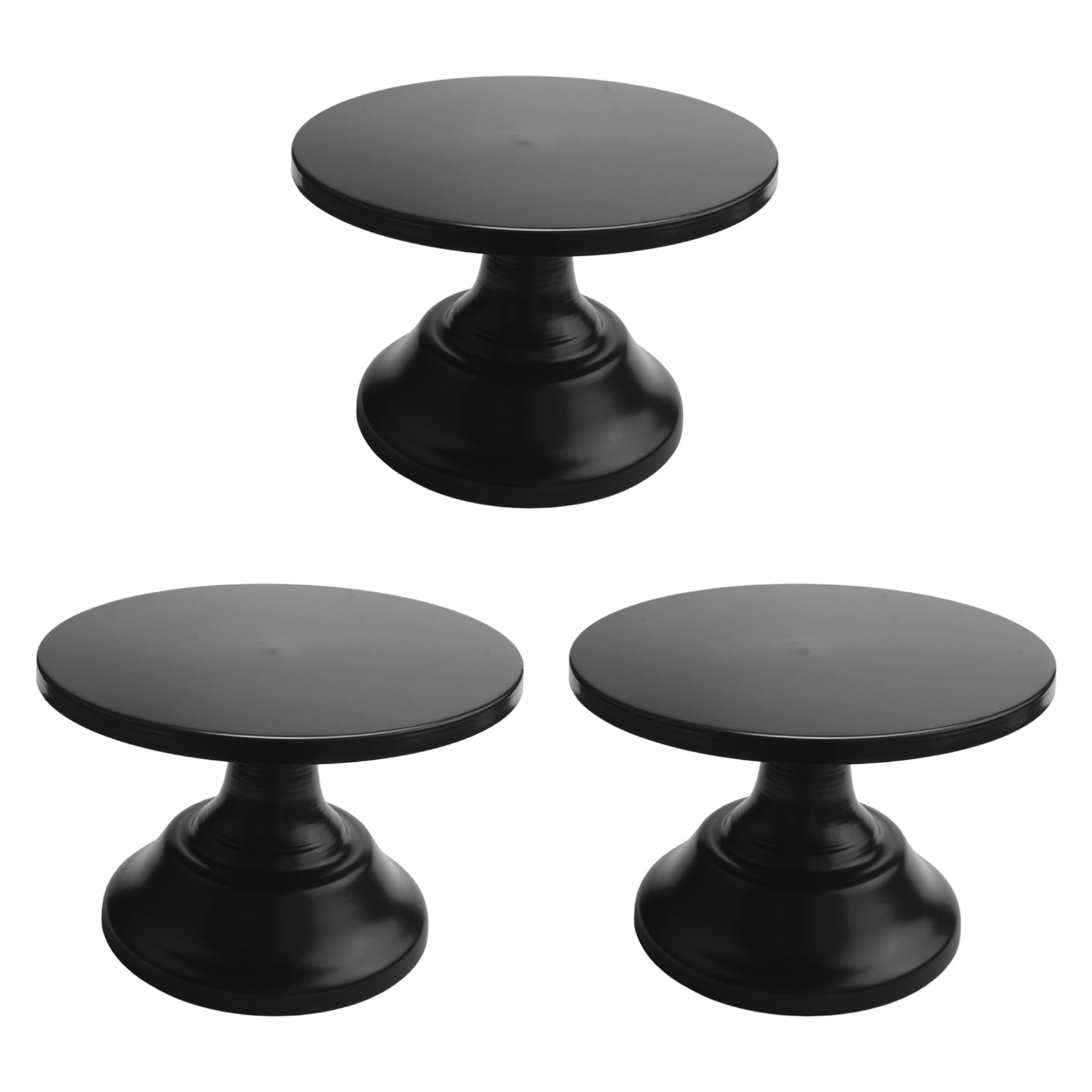 Hndhbfgrt 3X Metal Iron Cake Stand Round Pedestal Dessert Holder Cupcake Display Rack Tray for Birthday Wedding Party (Black)