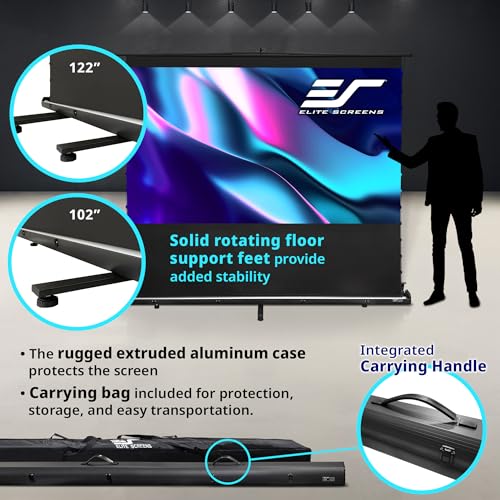 Image of Elite Screens 102 inch Portable Tab-Tension UST ALR Pull up Projector Screen