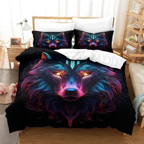 Housse de couette loup 3d pour décorer une chambre ado fantastique - 3
