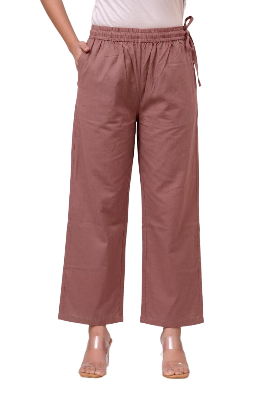 Cotton Relaxed Fit Palazzo for Women | Rose-picture-44