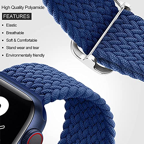 Image of Braided Sport Strap Compatible with Apple Watch Series 9 /8 /7 (41mm /45mm) | Series 11 /10 (42mm /46mm) | SE3 /SE2 /SE /6 /5 /4 (40mm /44mm) | Ultra 49mm | Series 3 38mm, Braided Nylon Band for iWatch