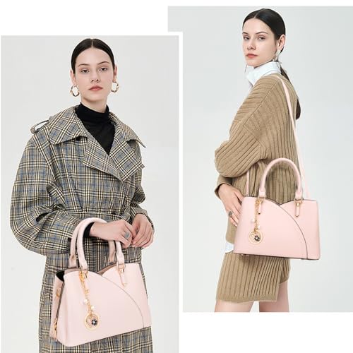 Image of KKXIU Triple Compartments Purses and Handbags for Women Fashion Ladies Satchel Shoulder Top Handle Bag