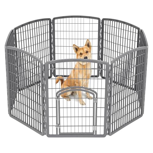 IRIS USA 34' 8-Panel Pet Dog Puppy Playpen with Door,...