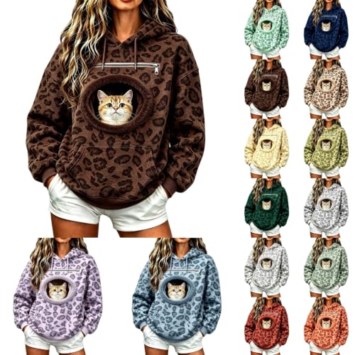 Pet Pouch Hoodie For Women, Cat Hoodie With Pouch For Small Dogs And Cats - image 1
