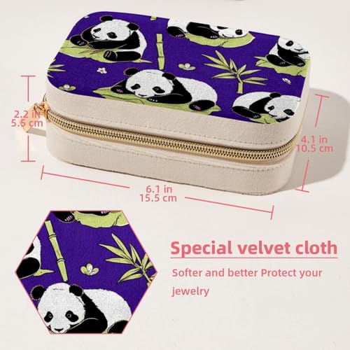 Boîte à bijoux violette panda grand format pour ranger vos bagues - 6