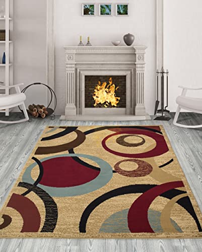 Ottomanson Jute Back Royal Collection Low Pile Rug, 5 Ft 3 In X 7 Ft, Beige #TOP7