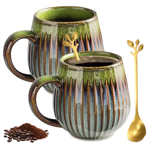 480 ml Kaffeetasse Groß 2er-Pack mit Griff, Kaffeetasse aus Keramik,...