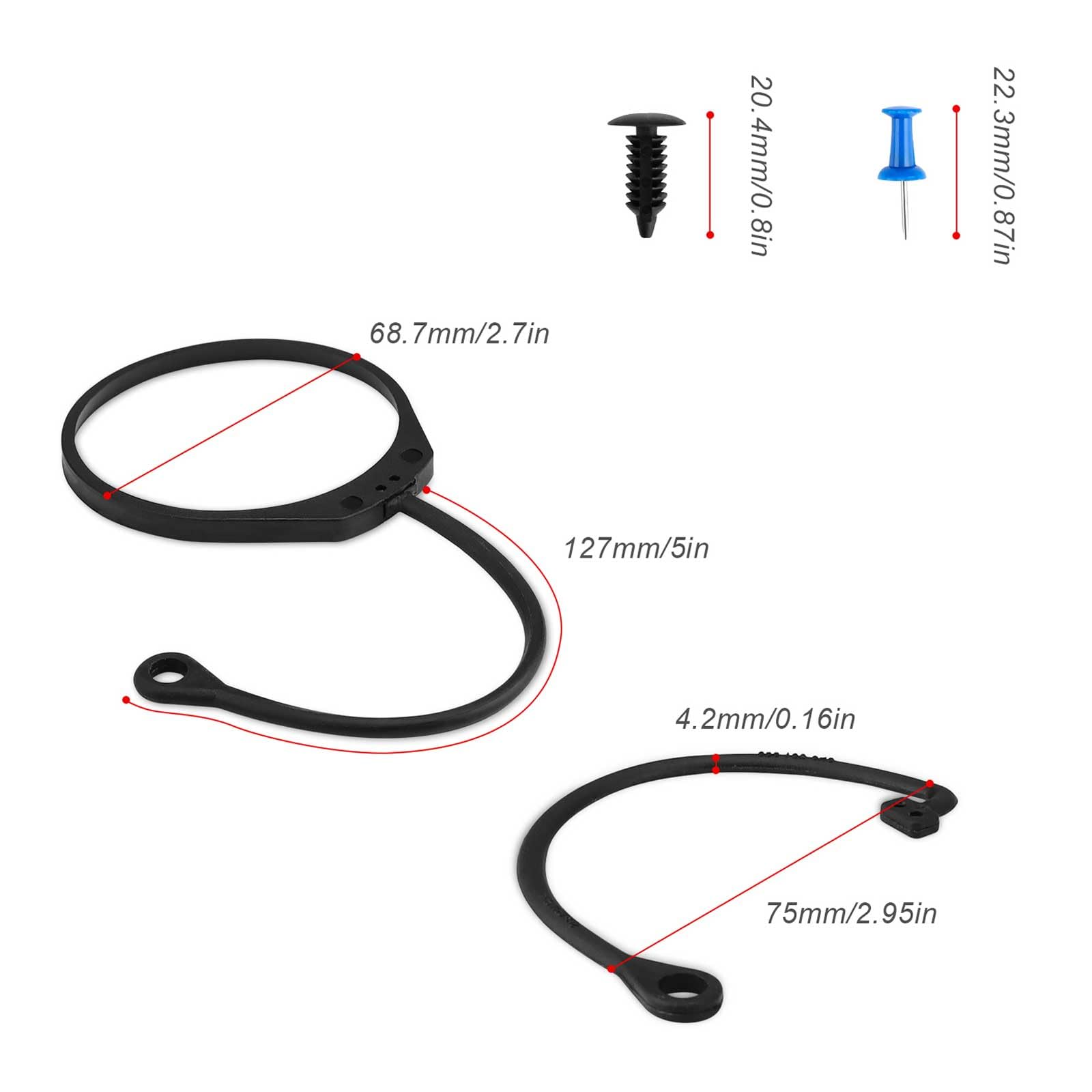 Cavo Con Occhiello Per Tappo Serbatoio Carburante - Ricambio Auto Universale, Gomma Resistente