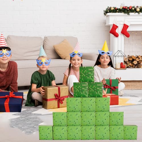 Image of 44Pcs Pixel Game Party Decorations Pixel Theme Treat Boxes 6 Inch Video Game Birthday Party Supplies for School Holiday Gamer Birthday Pixelated Party Favor