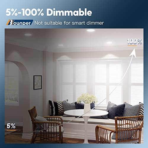 Bbounder 20 Pack 5/6 Inch 5Cct Led Recessed Lighting, Ultra-Thin Flat Can Lights, 2700K/3000K/4000K/5000K/6000K Selectable, 12W 110W Eqv, Dimmable, 1050Lm High Brightness - Etl & Fcc. #TOP3