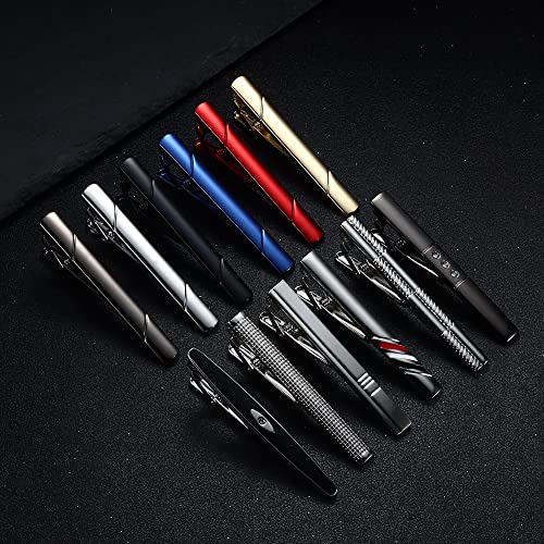 Fansilver 12pcs Tie Clips for Men Tie Bar Clip Set for Regular Ties Necktie Tie Bar Clips Suitable for Wedding Anniversary Business Father’s Day Gift With Box4